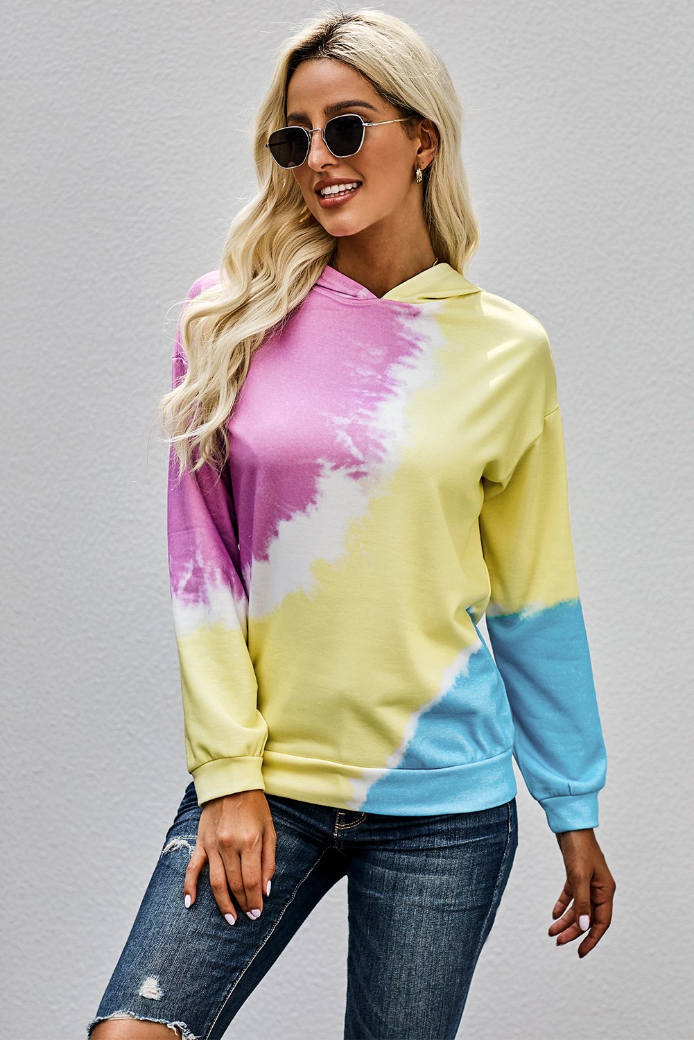 Multicolor Tie-dye Print Hoodie