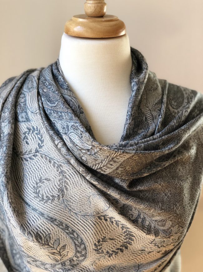 Gray Jamawar Pashmina Scarf