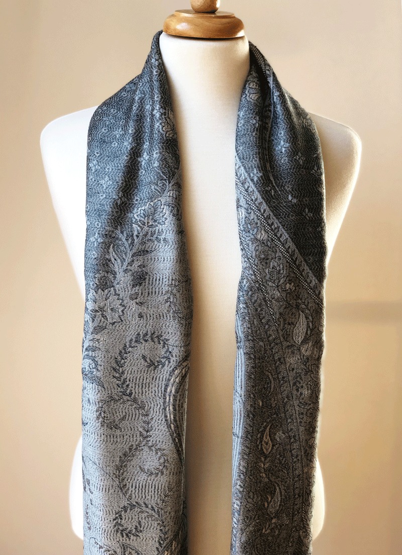 Gray Jamawar Pashmina Scarf