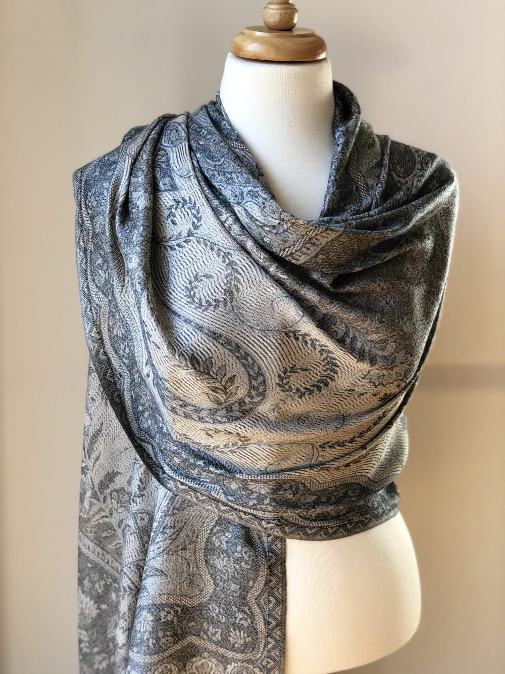 Gray Jamawar Pashmina Scarf