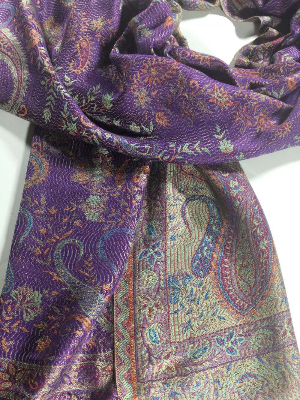 Purple Jamawar Pashmina Scarf