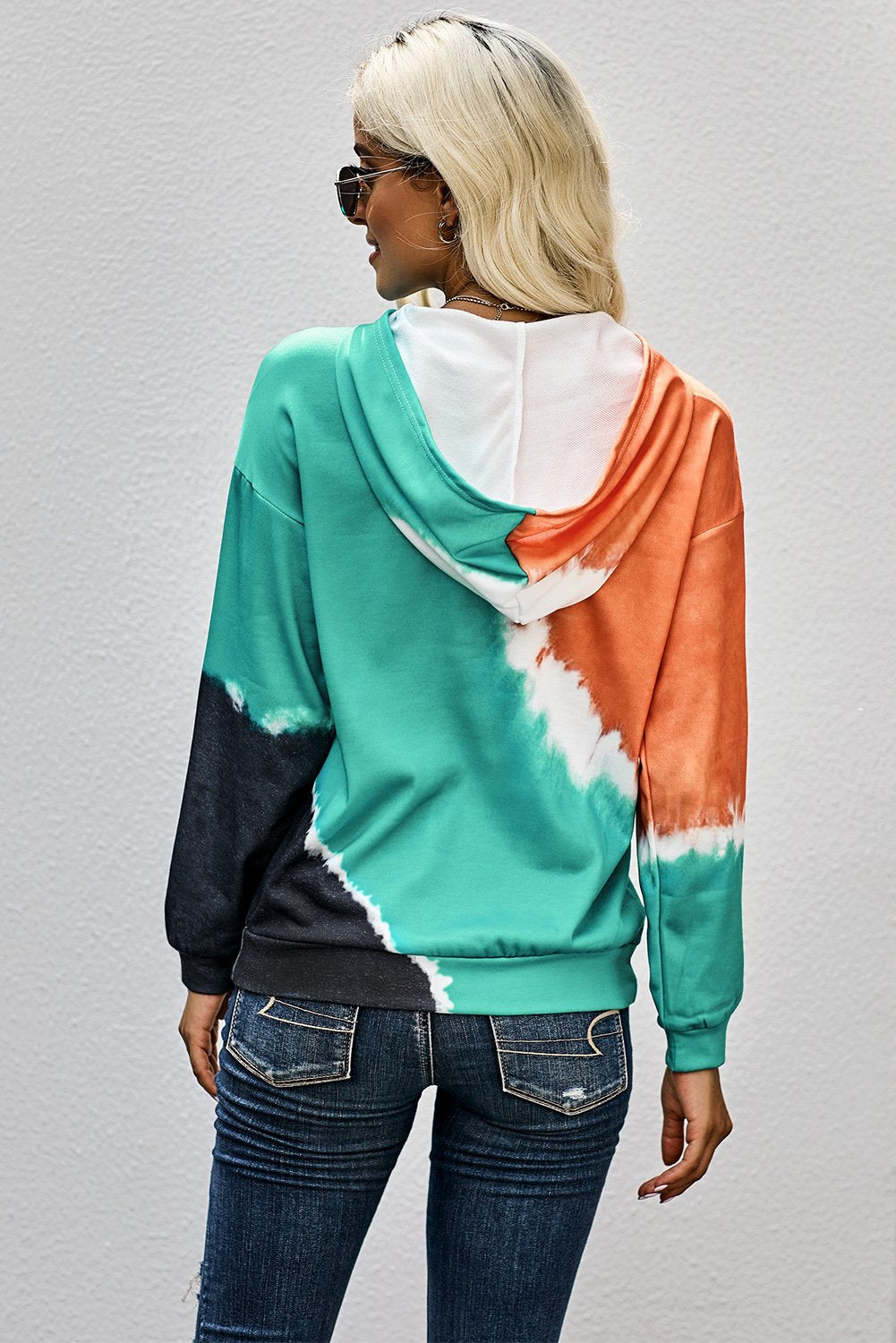 Multicolor Tie-dye Print Hoodie