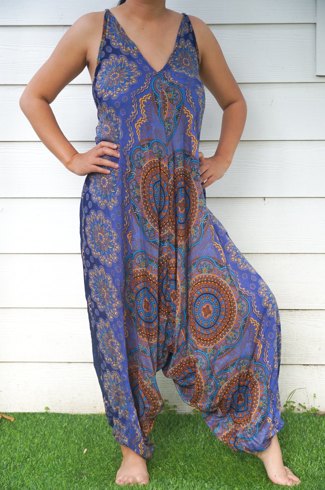 Blue Mandala Boho Hippie Jumpsuit