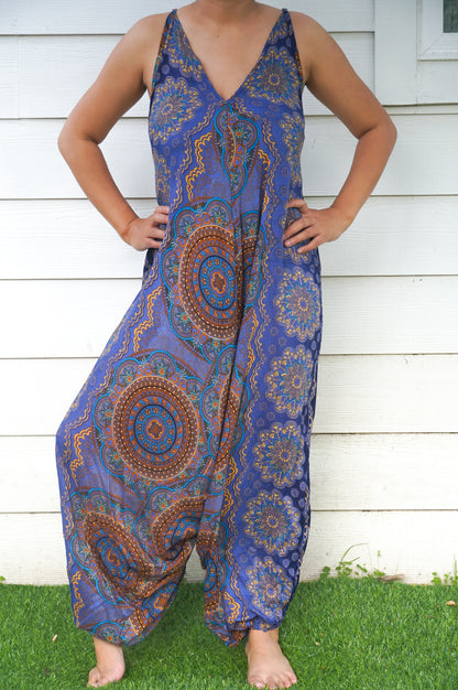 Blue Mandala Boho Hippie Jumpsuit