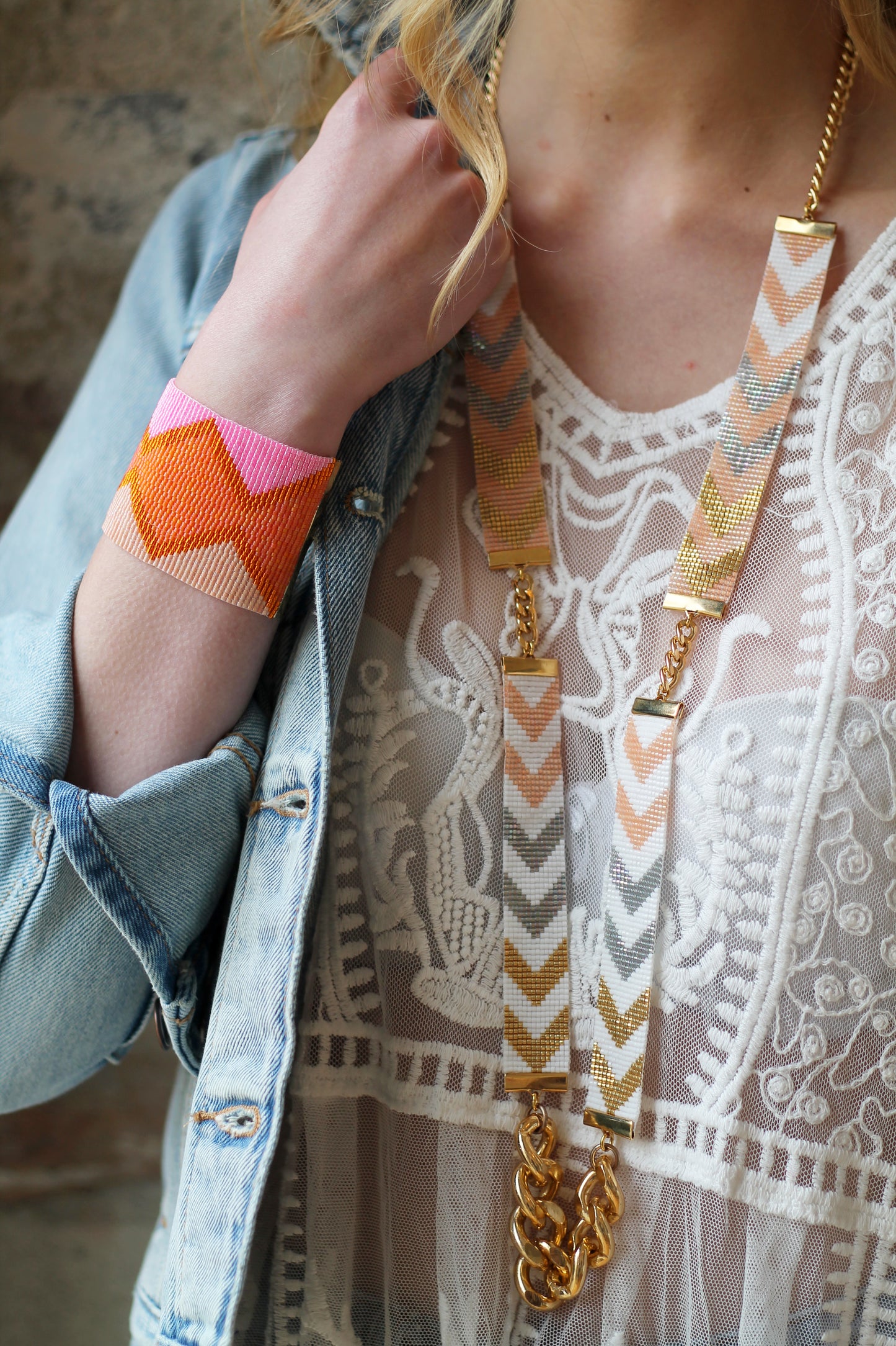 🌟Golden Sunrise Chevron Necklace🌟