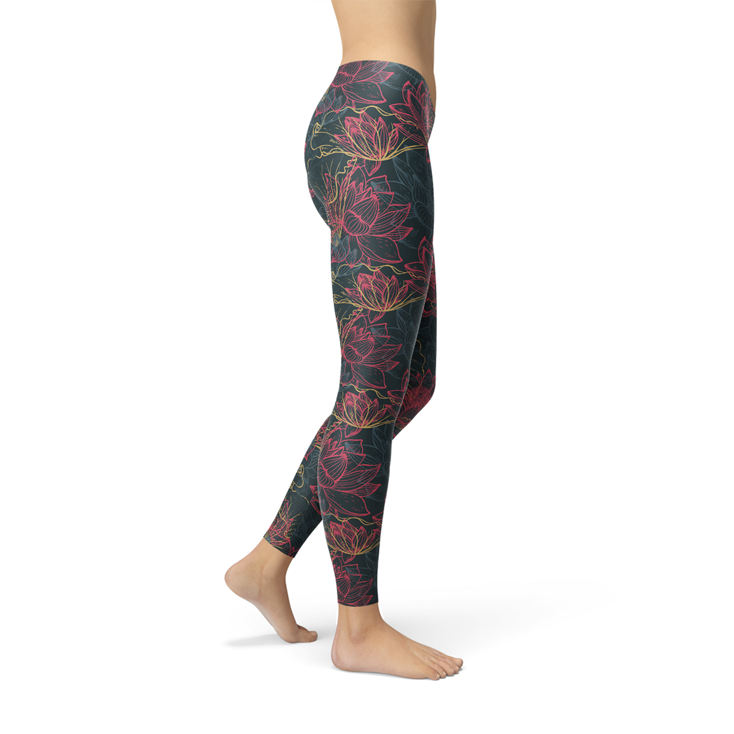 Womens Floral Lotus Leggings