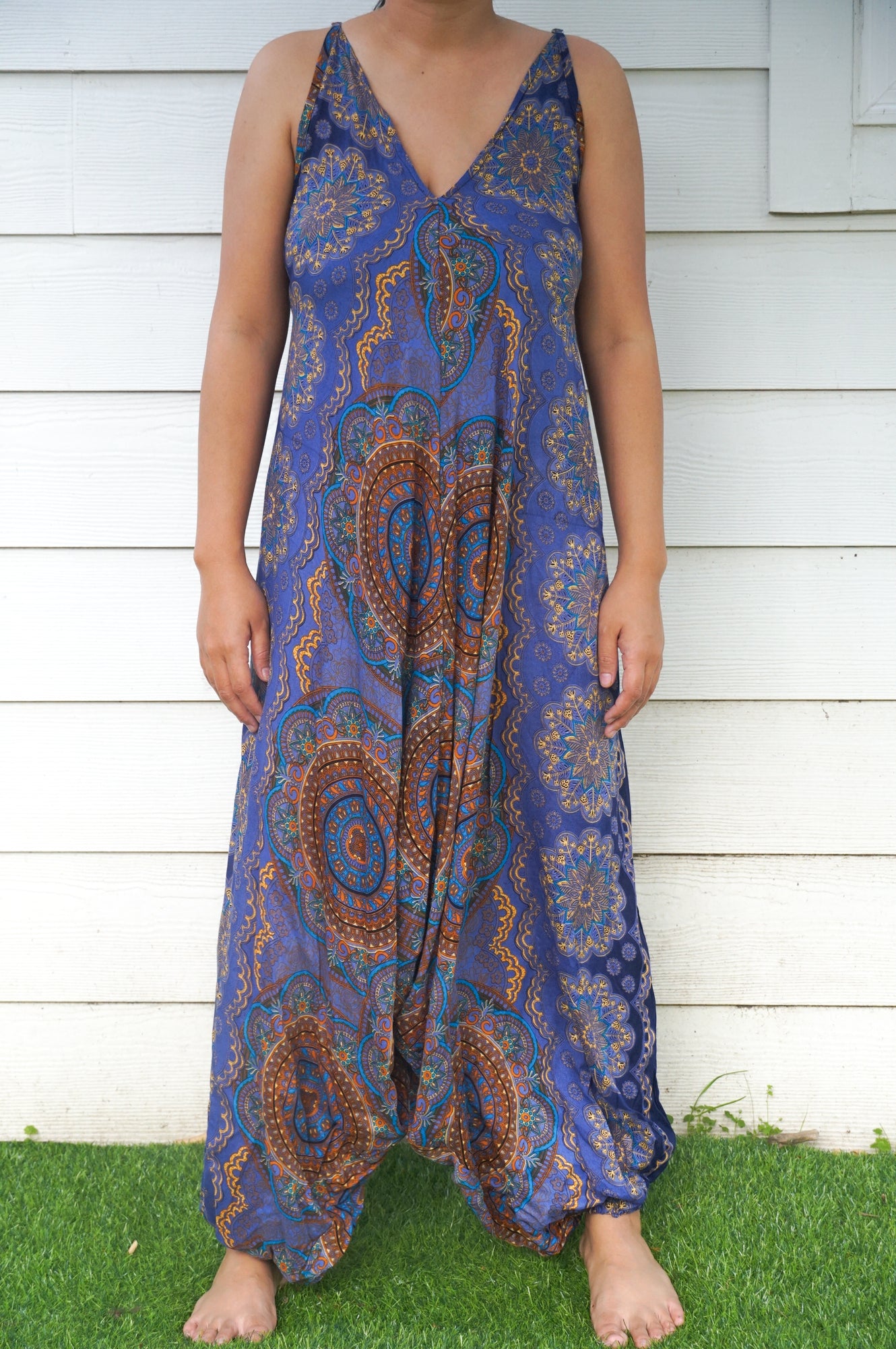 Blue Mandala Boho Hippie Jumpsuit