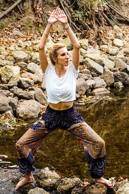 Purple PSYCHEDELIC Women Boho Pants Hippie Pants