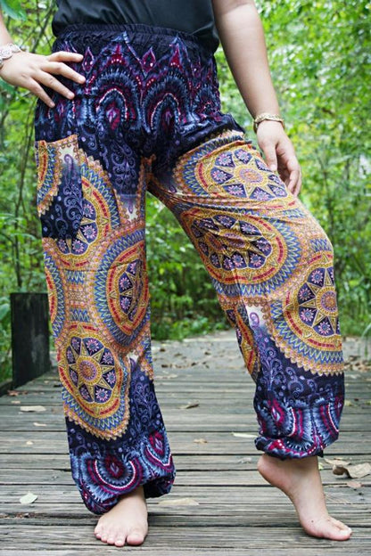 Purple PSYCHEDELIC Women Boho Pants Hippie Pants