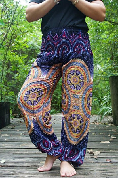 Purple PSYCHEDELIC Women Boho Pants Hippie Pants